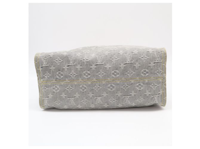 Borsa Louis Vuitton Monogram Denim OnTheGo MM Blu Beige - vista 6
