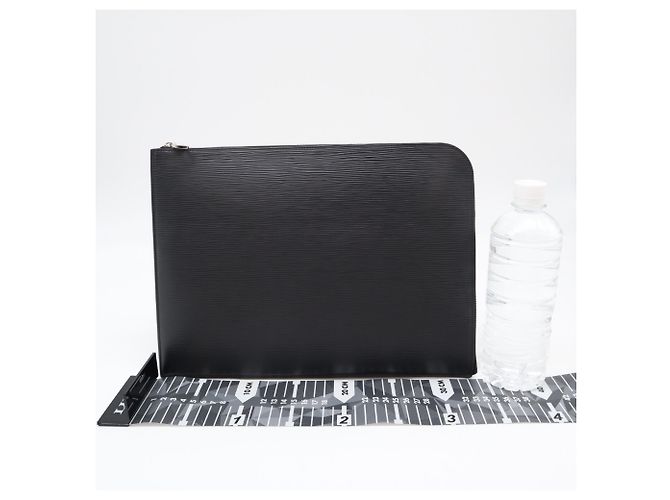 Louis Vuitton Epi Pochette Jour GM Noir Clutch Bag Nero - vista 3