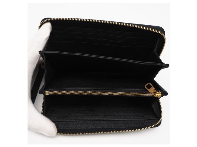 Louis Vuitton Monogram Empreinte Bicolor Zippy Wallet Schwarz Beige - Ansicht 11