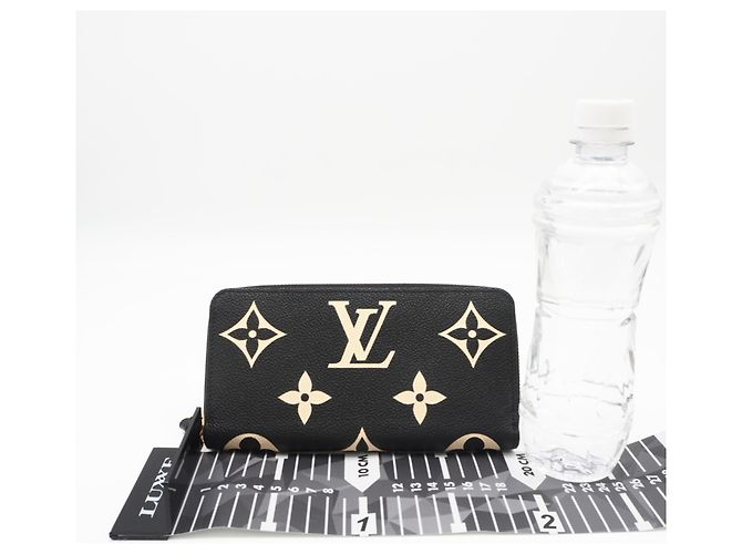Louis Vuitton Monogram Empreinte Bicolor Zippy Wallet Schwarz Beige - Ansicht 3