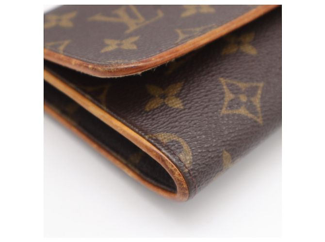 Louis Vuitton Monogram Pochette Twin GM M51852 Borsa a Tracolla Marrone Beige - vista 11