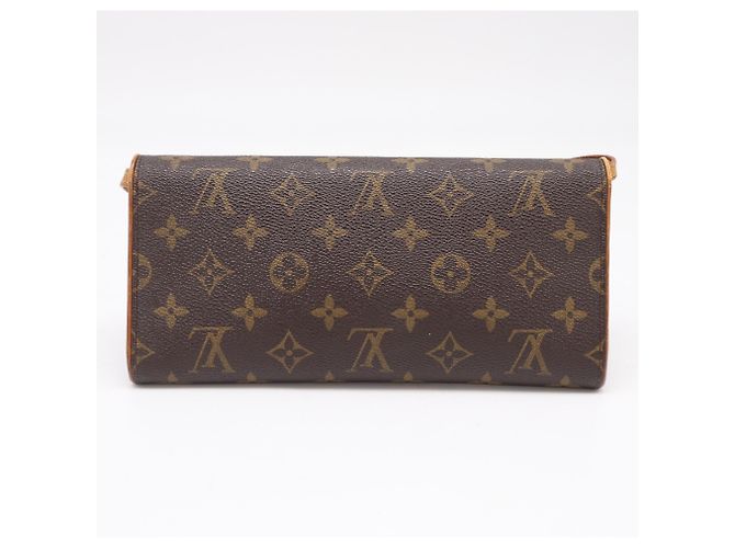 Louis Vuitton Monogram Pochette Twin GM M51852 Borsa a Tracolla Marrone Beige - vista 2