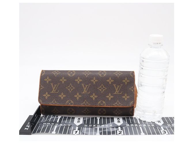 Louis Vuitton Monogram Pochette Twin GM M51852 Borsa a Tracolla Marrone Beige - vista 3