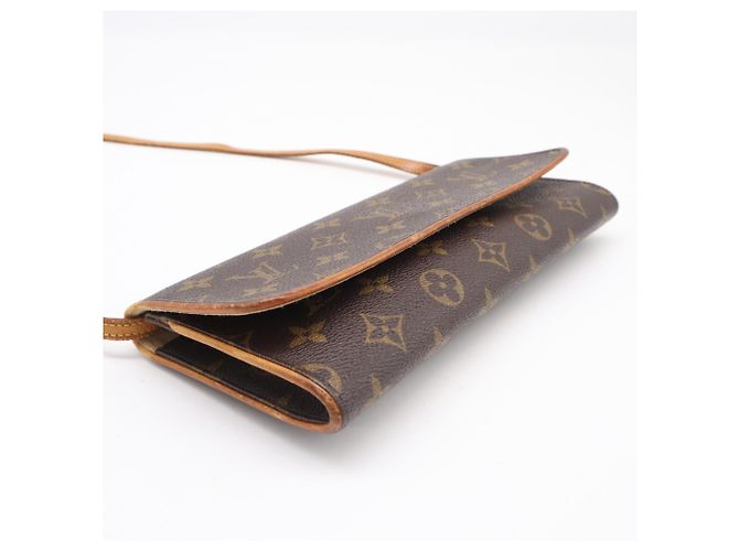 Louis Vuitton Monogram Pochette Twin GM M51852 Borsa a Tracolla Marrone Beige - vista 5