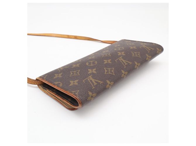 Louis Vuitton Monogram Pochette Twin GM M51852 Borsa a Tracolla Marrone Beige - vista 6