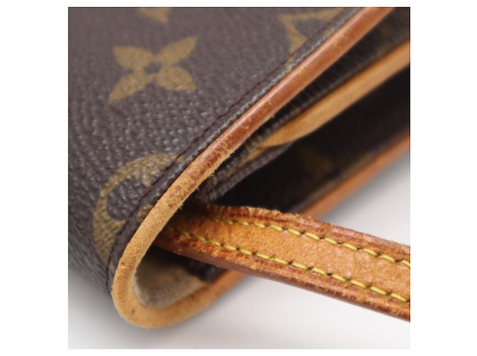 Louis Vuitton Monogram Pochette Twin GM M51852 Borsa a Tracolla Marrone Beige - vista 8