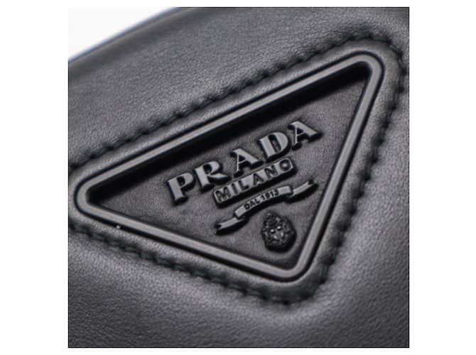 Mini borsa a tracolla Prada con logo triangolare Nero - vista 12
