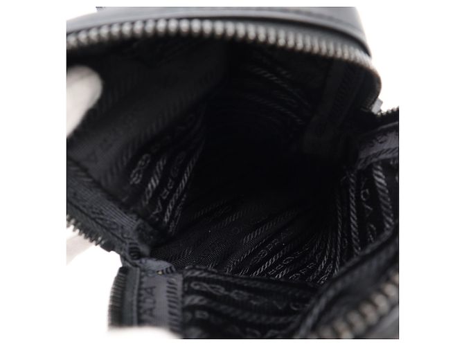 Mini borsa a tracolla Prada con logo triangolare Nero - vista 13