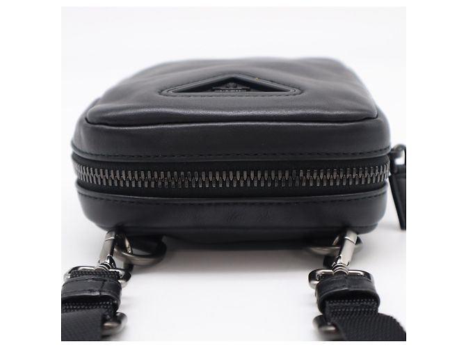 Mini borsa a tracolla Prada con logo triangolare Nero - vista 8