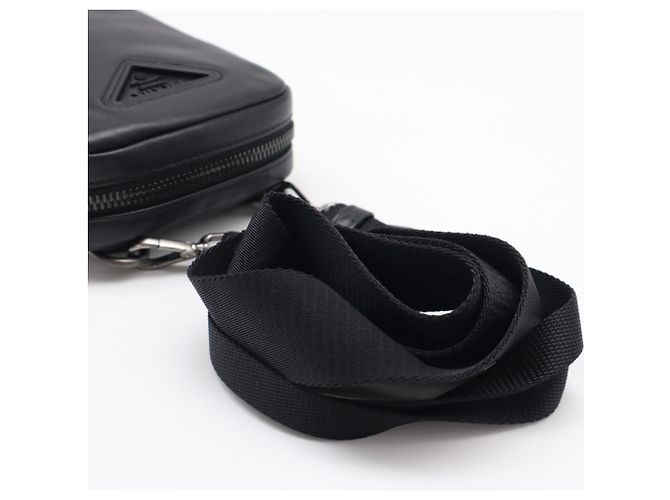 Mini borsa a tracolla Prada con logo triangolare Nero - vista 9