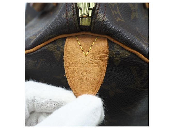 Borsa Louis Vuitton Monogram Speedy 30 Marrone Beige - vista 13