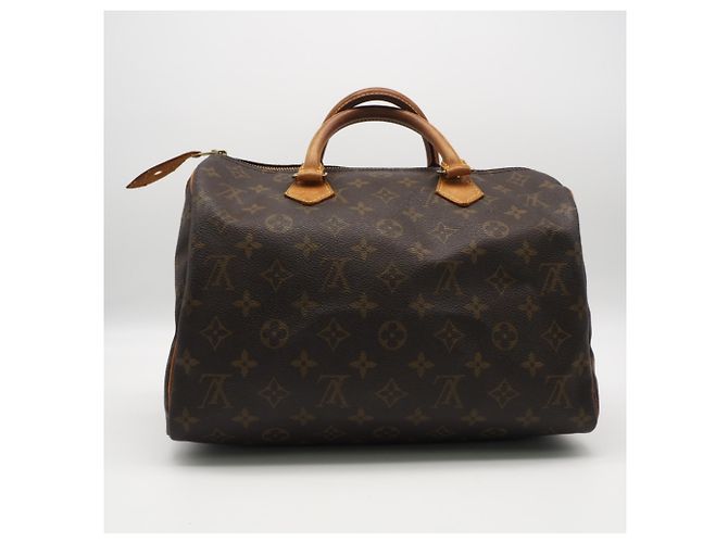 Borsa Louis Vuitton Monogram Speedy 30 Marrone Beige - vista 2