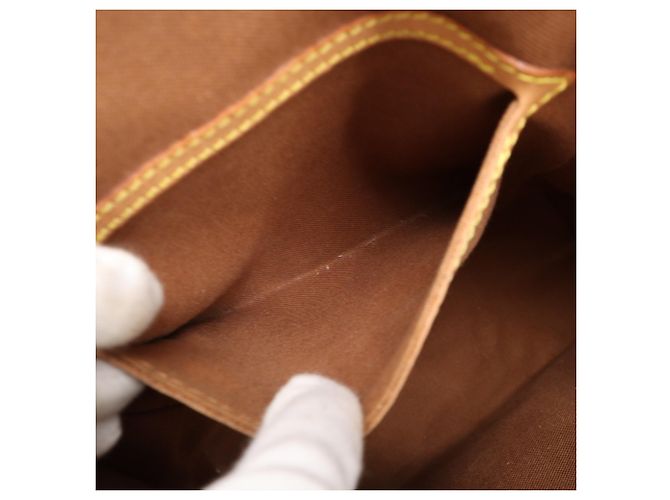 Borsa a tracolla Louis Vuitton Monogram Montsouris MM Marrone Beige - vista 11