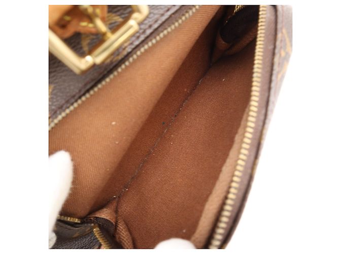 Borsa a tracolla Louis Vuitton Monogram Montsouris MM Marrone Beige - vista 12