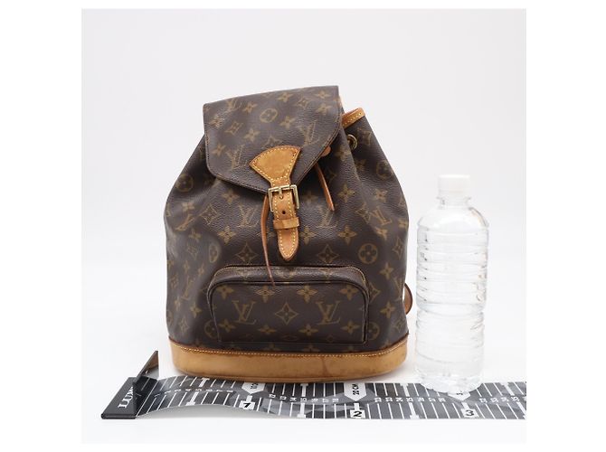 Borsa a tracolla Louis Vuitton Monogram Montsouris MM Marrone Beige - vista 3