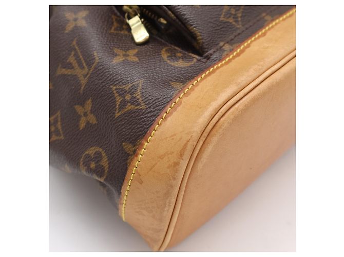 Borsa a tracolla Louis Vuitton Monogram Montsouris MM Marrone Beige - vista 9