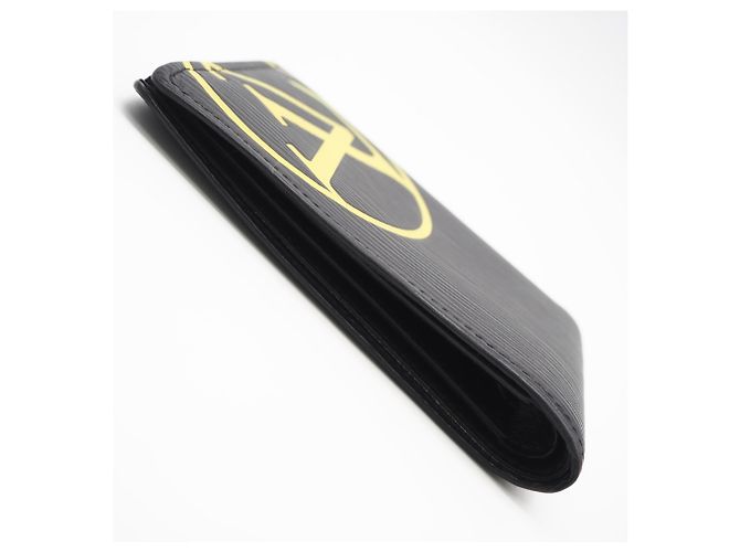 Louis Vuitton Epi Portefeuille Multiple Noir M67907 Bi-fold Wallet Nero Giallo - vista 6