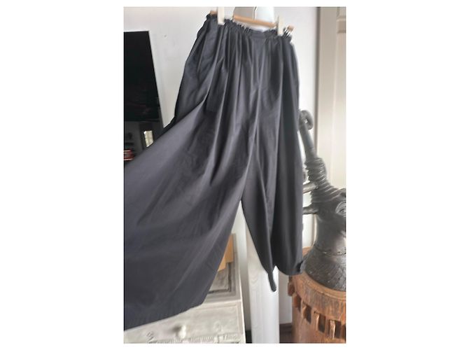 Il Gufo Pantalones negros anchos de algodon - vista 4