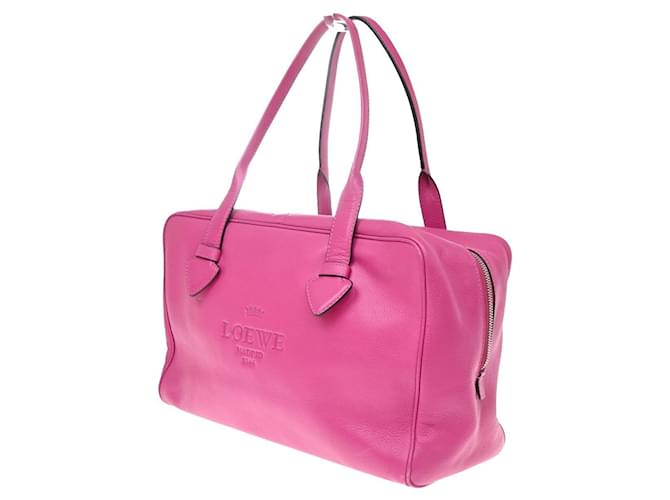 Loewe Heritage Boston Leather Medium Rosa - vista 4