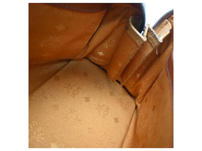 MCM Visetos logogramme Canvas and Leather Marrone - vista 5