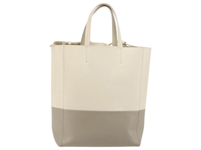 Céline Celine Vertical Bi-Cabas Tote Leather Small Beige - vista 2