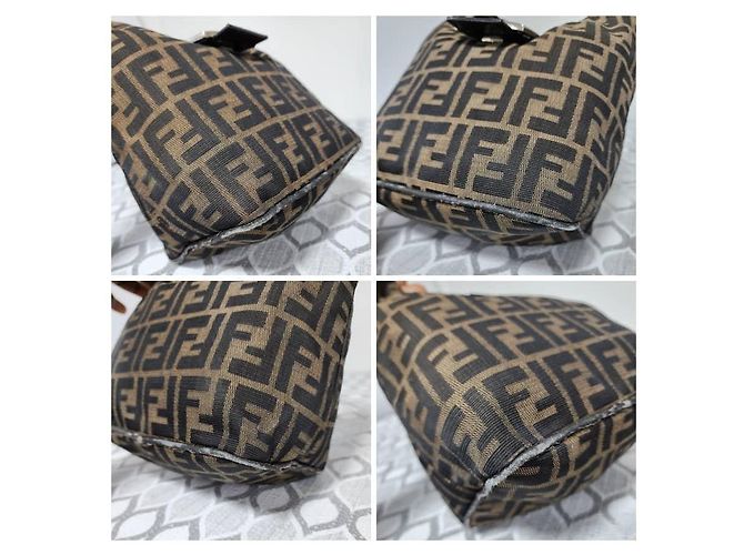 Borsa a Tracolla Fendi Zucchino FF Top Marrone Monogramma - vista 10
