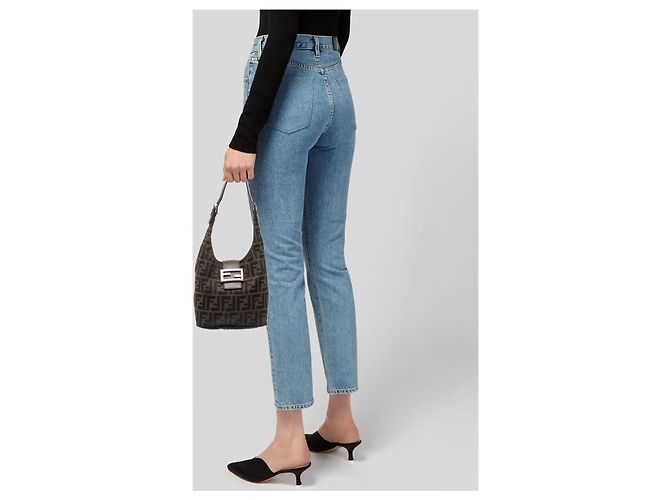 Borsa a Tracolla Fendi Zucchino FF Top Marrone Monogramma - vista 12