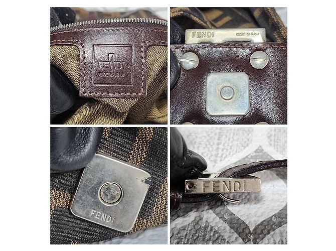 Borsa a Tracolla Fendi Zucchino FF Top Marrone Monogramma - vista 2