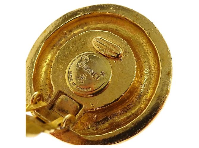 Chanel Vintage Multi CC Round Clip-On Metal with Faux Pearl D'oro - vista 4