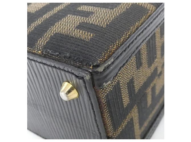 Borsa a mano Fendi in tela marrone - vista 2