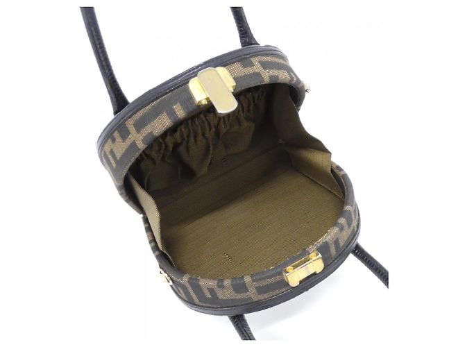 Borsa a mano Fendi in tela marrone - vista 6
