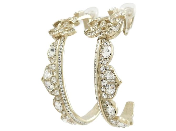 Orecchini a clip Chanel Clear and Gold D'oro - vista 2