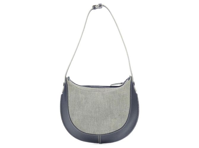Borsa a tracolla Loewe Blu Navy e Grigio Pelle e Tela Marrone - vista 2