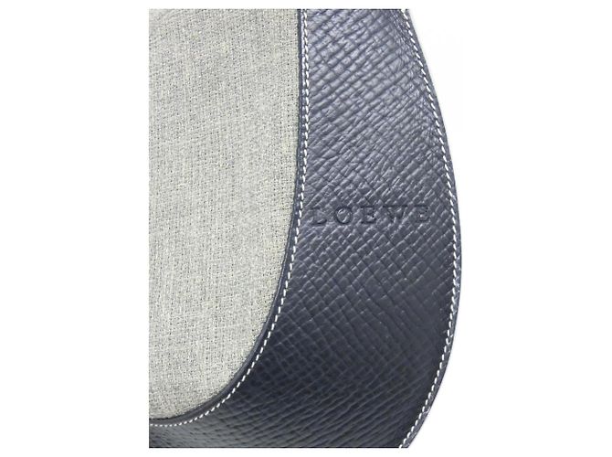 Borsa a tracolla Loewe Blu Navy e Grigio Pelle e Tela Marrone - vista 5
