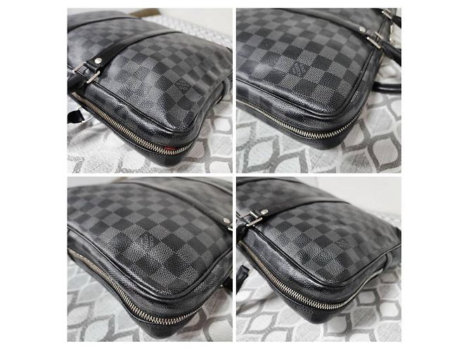 Borsa con manico Louis Vuitton Damier Graphite Nero/Grigio - vista 11