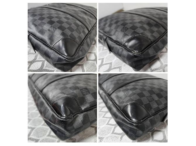 Borsa con manico Louis Vuitton Damier Graphite Nero/Grigio - vista 12