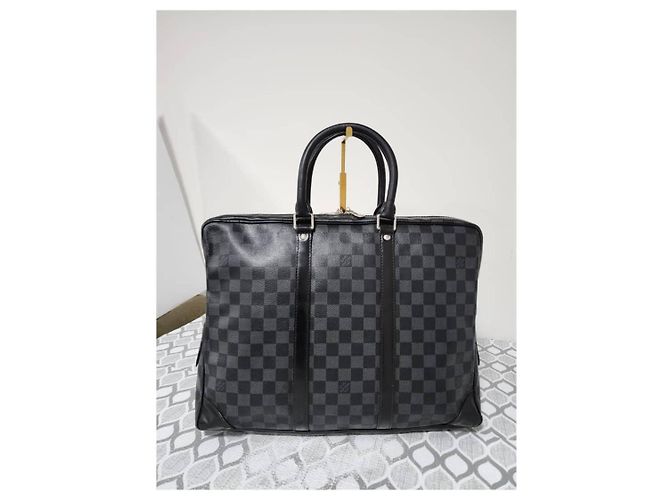 Borsa con manico Louis Vuitton Damier Graphite Nero/Grigio - vista 3