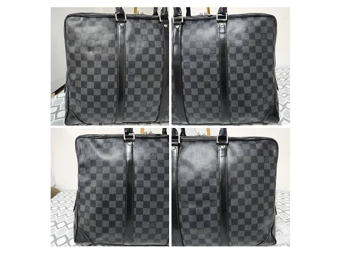 Borsa con manico Louis Vuitton Damier Graphite Nero/Grigio - vista 6