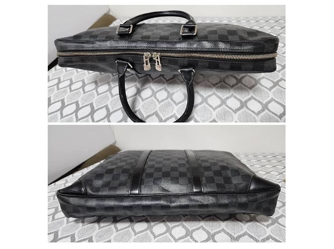Borsa con manico Louis Vuitton Damier Graphite Nero/Grigio - vista 7