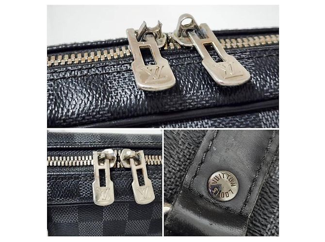 Borsa con manico Louis Vuitton Damier Graphite Nero/Grigio - vista 8