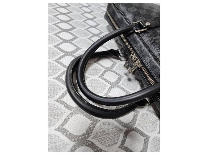 Borsa con manico Louis Vuitton Damier Graphite Nero/Grigio - vista 9