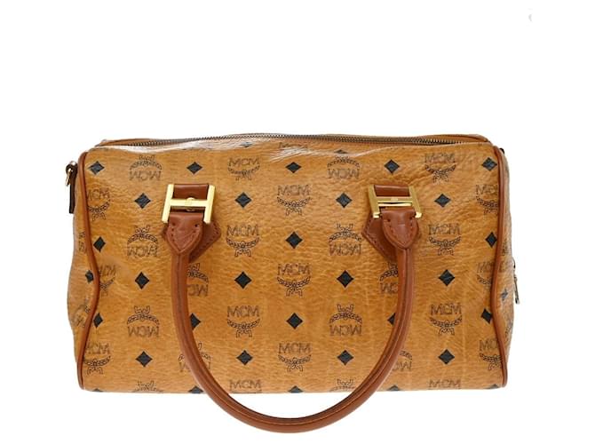 MCM Visetos logogramme Canvas and Leather Marrone - vista 2