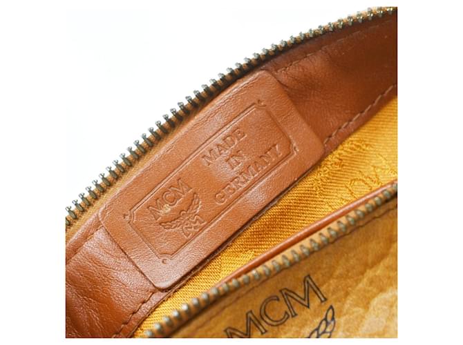 MCM Visetos logogramme Canvas and Leather Marrone - vista 7