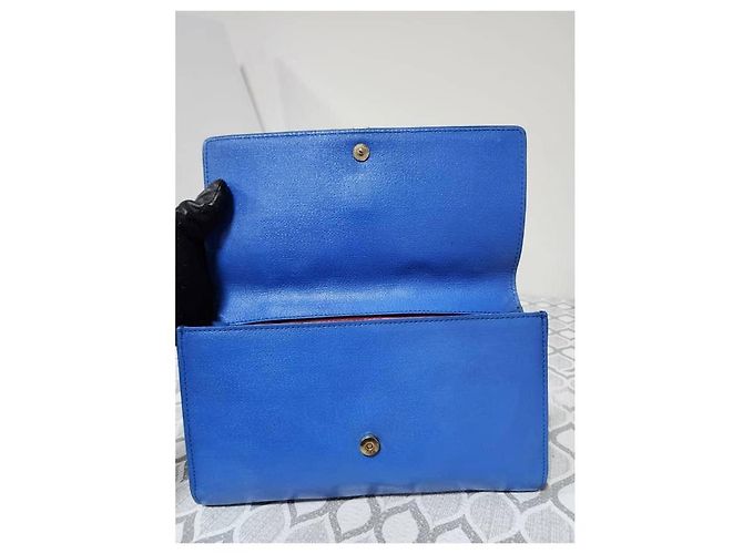 Yves Saint Laurent Clutch de Piel Saint Laurent Azul - vista 10