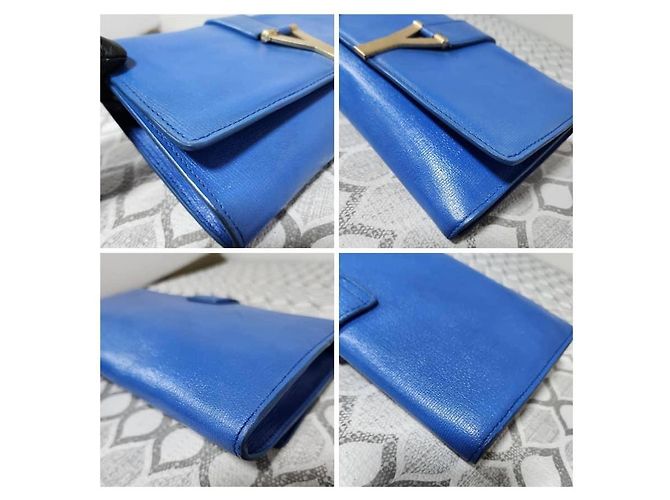 Yves Saint Laurent Clutch de Piel Saint Laurent Azul - vista 12