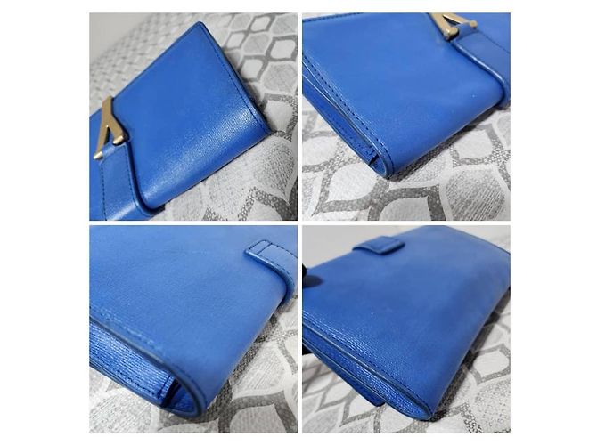 Yves Saint Laurent Clutch de Piel Saint Laurent Azul - vista 6
