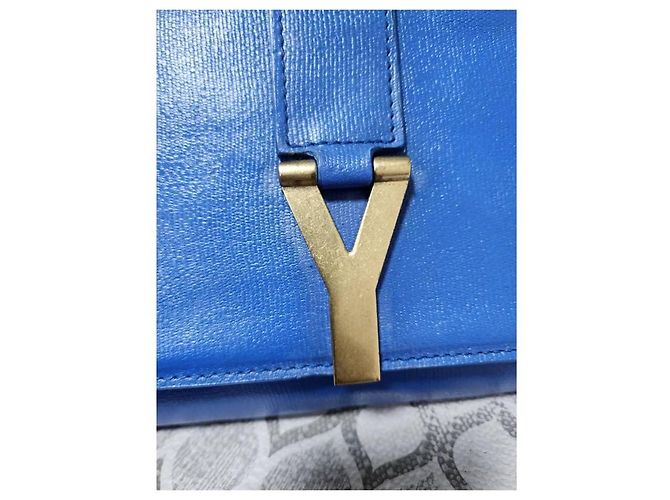 Yves Saint Laurent Clutch de Piel Saint Laurent Azul - vista 8