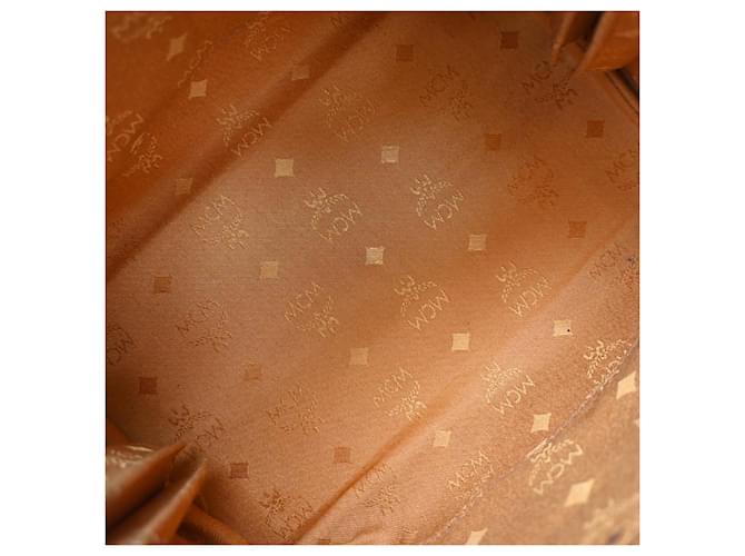 MCM Visetos logogramme Canvas and Leather Marrone - vista 5