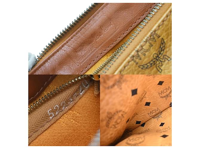 MCM Visetos logogramme Canvas and Leather Marrone - vista 6