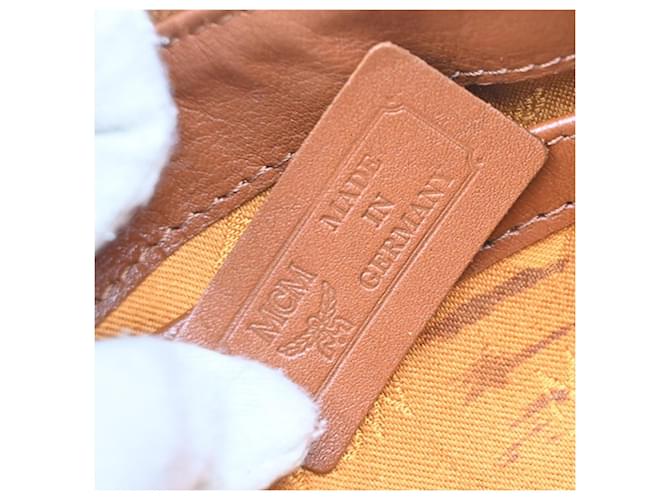 MCM Visetos logogramme Canvas and Leather Marrone - vista 7